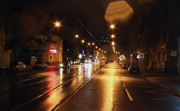 Ночная улица Санкт-Петербурга